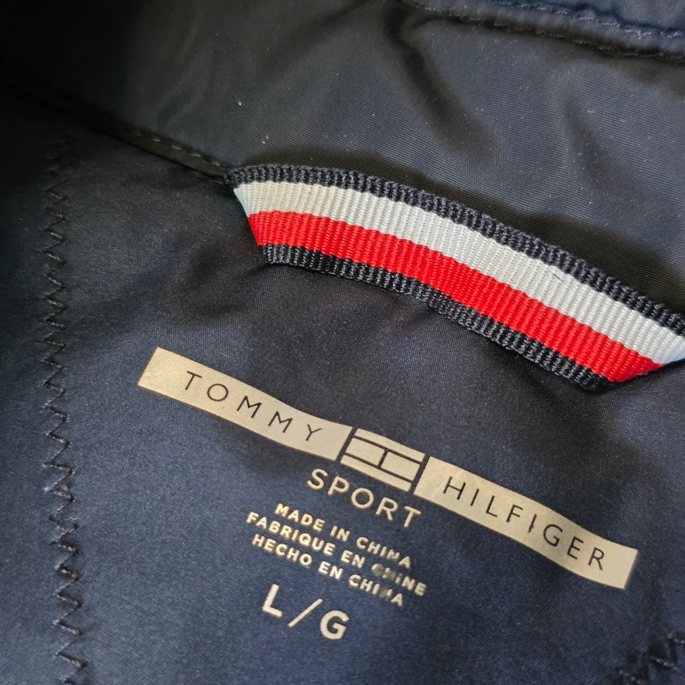 Tommy Hilfiger Sport Womens Navy Blue Quilted Puffer Vest Mock Neck Large - Picture 2 of 9